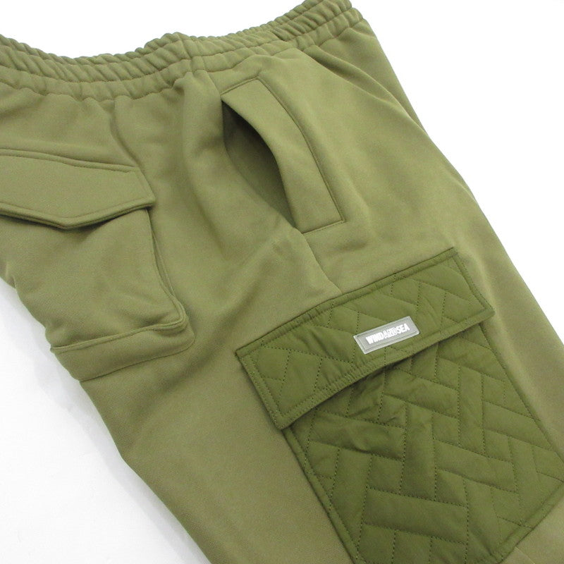 【中古】WIND AND SEA | ウィンダンシーウインダンシー QUILTING SWEAT PT パンツ WDS-O-GEN-23-Q2-PT-03 オリーブ サイズ:XL