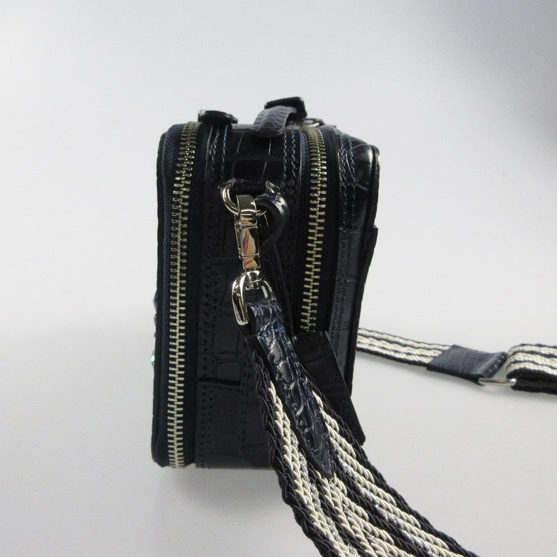 【中古】A.D.M.J | エーディーエムジェイ スワロフスキークリスタルスクエア ショルダーバッグ 23SC030405A 2023S/S ネイビー