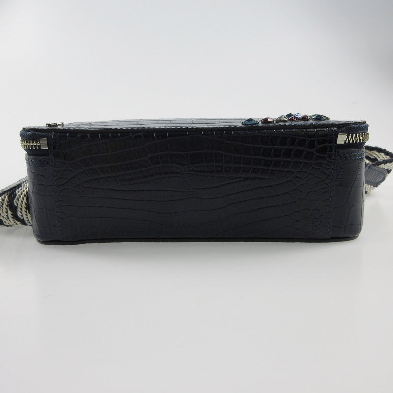 【中古】A.D.M.J | エーディーエムジェイ スワロフスキークリスタルスクエア ショルダーバッグ 23SC030405A 2023S/S ネイビー