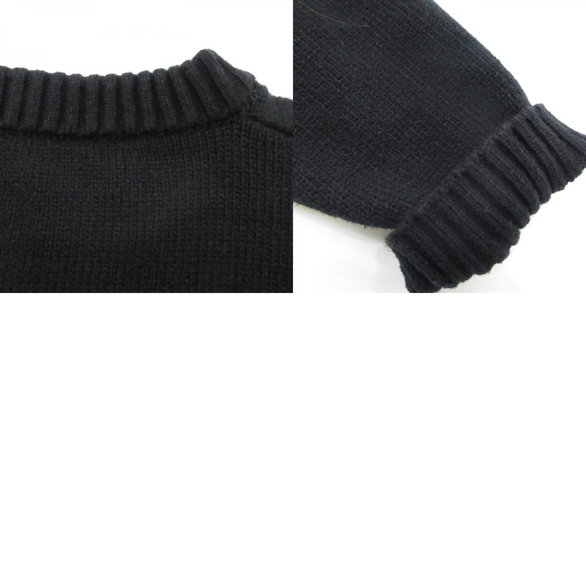 【中古】OFF-WHITE | オフホワイト OW LOGO ALLOVER KNIT CREWNECK セーター OMHE095F21KNI001 ブラック サイズ:S