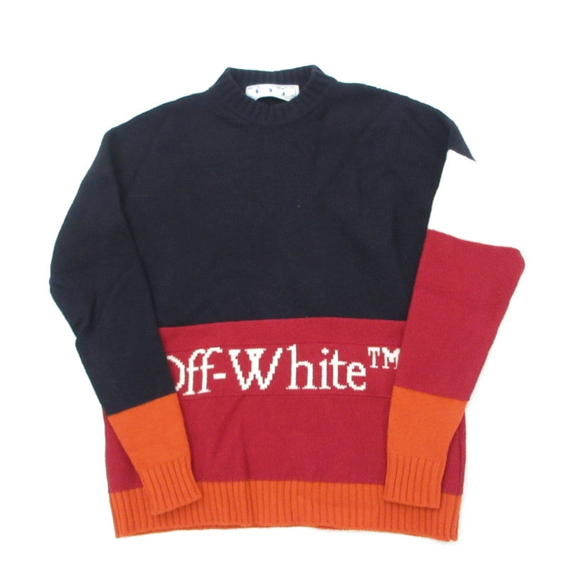 【中古】OFF-WHITE | オフホワイト COLOR BLOCK KNIT CREWNECK セーター OMHE048E20KNI001 マルチカラー サイズ:XS