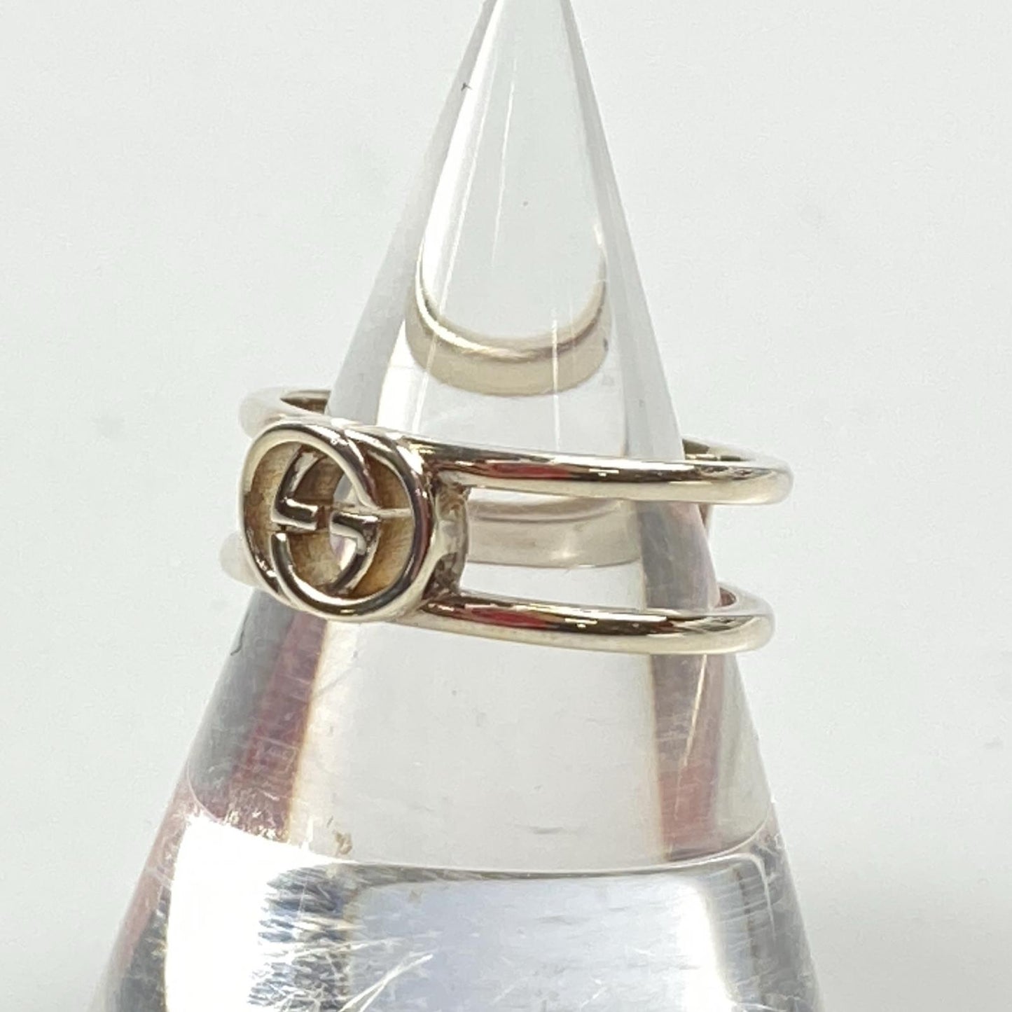 【中古】GUCCI | グッチ インターロッキングGスリムオープンバンド リング・指輪 298036