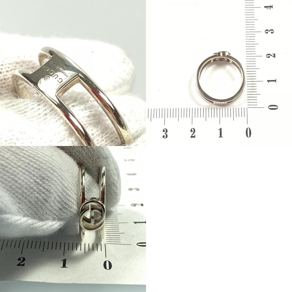【中古】GUCCI | グッチ インターロッキングGスリムオープンバンド リング・指輪 298036