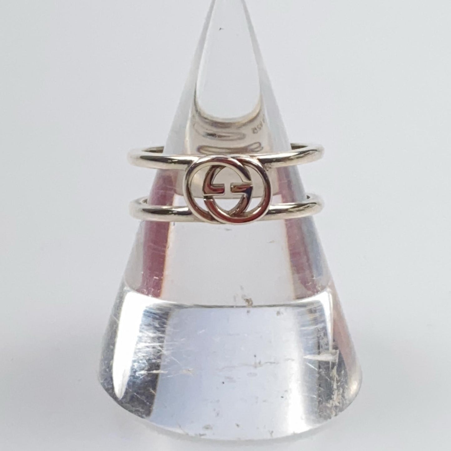 【中古】GUCCI | グッチ インターロッキングGスリムオープンバンド リング・指輪 298036
