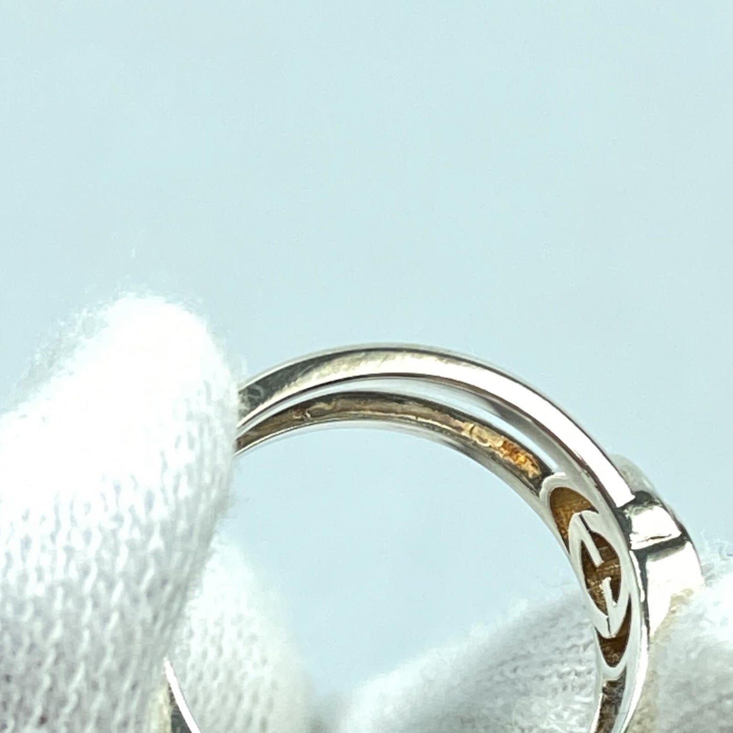 【中古】GUCCI | グッチ インターロッキングGスリムオープンバンド リング・指輪 298036