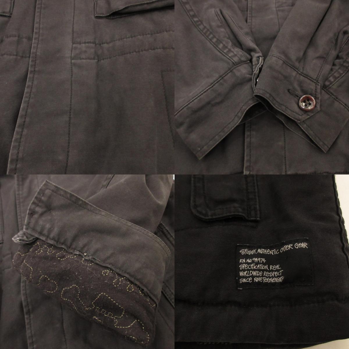 【中古】STUSSY | ステューシー M-65 ミリタリージャケット 94974 AUTHENTIC OUTER GEAR ブラック サイズ:M