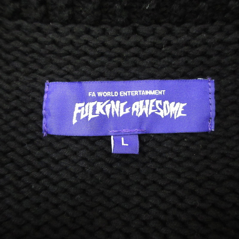 【中古】Fucking Awesome | ファッキングオーサム COWICHAN CARDIGAN ブルゾン ブラック サイズ:L
