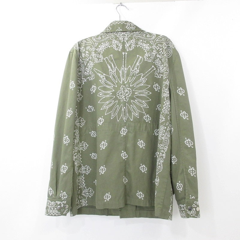 【中古】AMIRI | アミリ BLEACHED BANDANA M-65 ミリタリージャケット PF22MOS003/SR3BN0005SMRRCS0 オリーブ サイズ:50