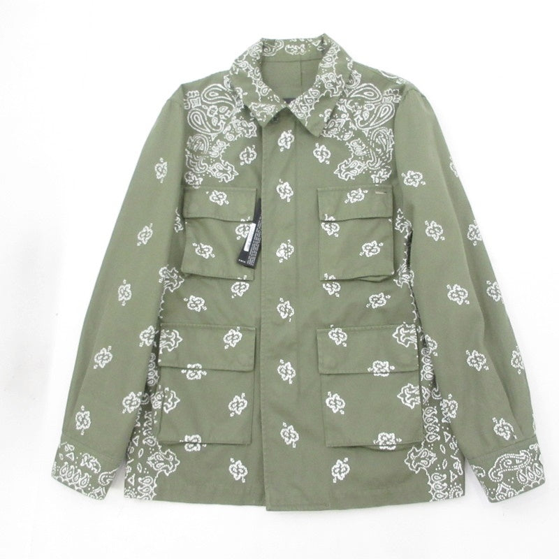 【中古】AMIRI | アミリ BLEACHED BANDANA M-65 ミリタリージャケット PF22MOS003/SR3BN0005SMRRCS0 オリーブ サイズ:50