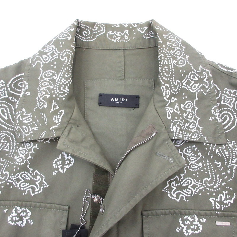 【中古】AMIRI | アミリ BLEACHED BANDANA M-65 ミリタリージャケット PF22MOS003/SR3BN0005SMRRCS0 オリーブ サイズ:50
