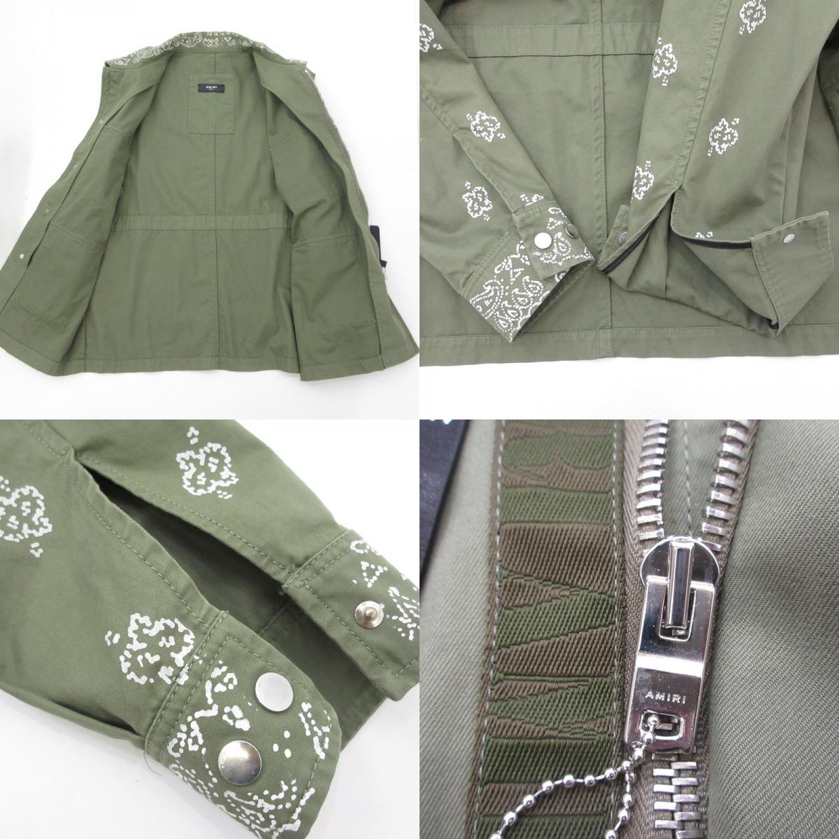【中古】AMIRI | アミリ BLEACHED BANDANA M-65 ミリタリージャケット PF22MOS003/SR3BN0005SMRRCS0 オリーブ サイズ:50