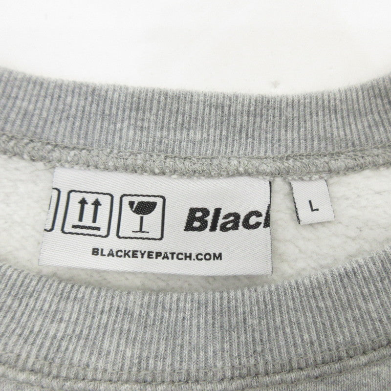 【中古】BlackEyePatch | ブラックアイパッチ HANDLE WITH CARE CREW SWEAT スウェット グレー サイズ:L