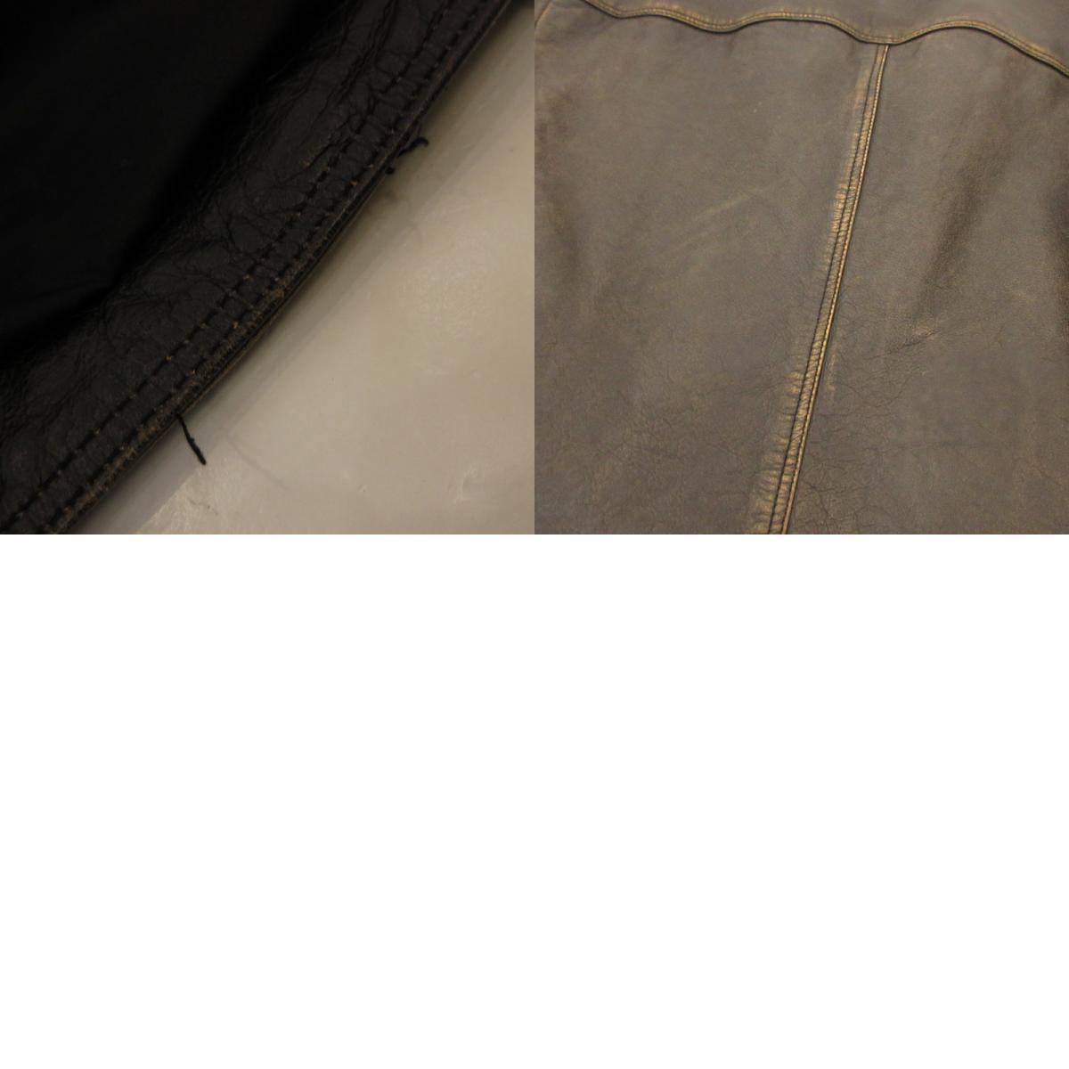 【中古】ZARA | ザラ ヴィンテージ加工レザーダブルライダース レザー 5388/301/700 ブラウン サイズ:M