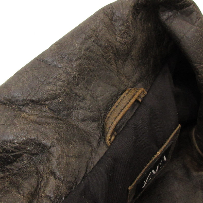【中古】ZARA | ザラ ヴィンテージ加工レザーダブルライダース レザー 5388/301/700 ブラウン サイズ:M