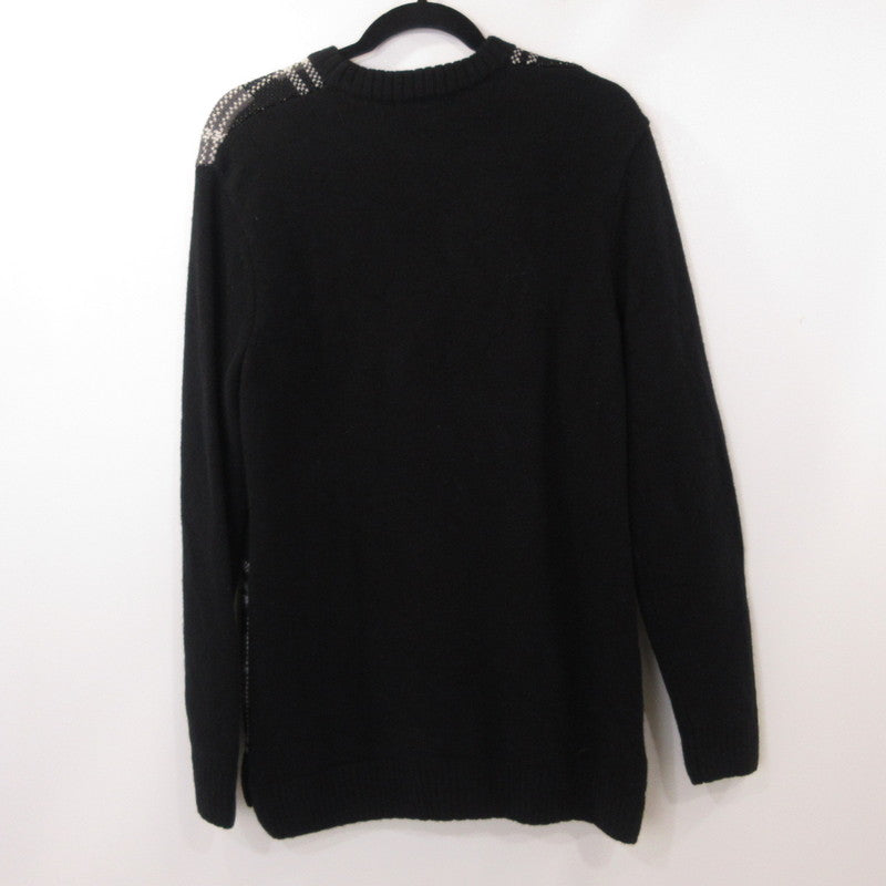 【中古】FRED PERRY | フレッドペリー TARTAN PANEL SWEATER セーター K4569/102 ブラック サイズ:S