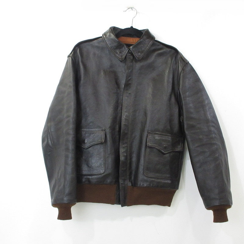【中古】TOYS McCOY | トイズマッコイ H.OKAMOTO TYPE A-2 RED RIBBED レザー ブラウン サイズ:42