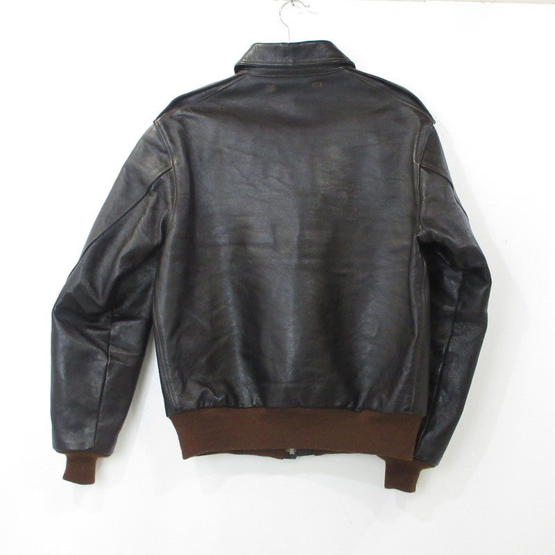 【中古】TOYS McCOY | トイズマッコイ H.OKAMOTO TYPE A-2 RED RIBBED レザー ブラウン サイズ:42