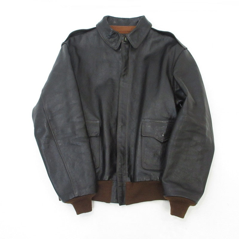 【中古】TOYS McCOY | トイズマッコイ H.OKAMOTO TYPE A-2 RED RIBBED レザー ブラウン サイズ:42