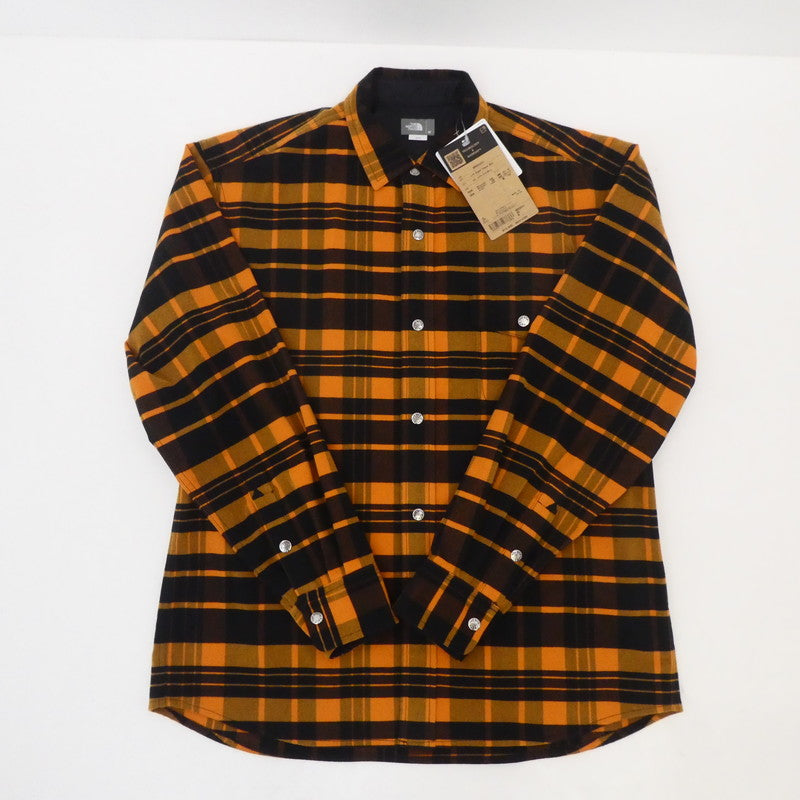 【中古】THE NORTH FACE | ザ・ノースフェイス L/S Stretch Flannel Shirt 長袖シャツ NR62031 オレンジ サイズ:M