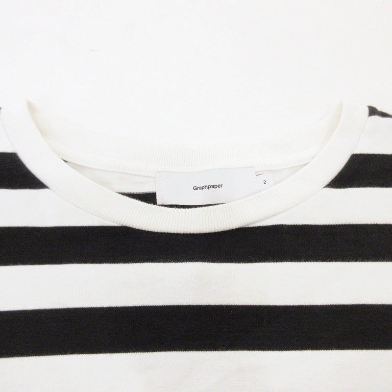 【中古】Graphpaper | グラフペーパー Border S/S Pocket Tee 半袖Tシャツ GM201-70149B サイズ:2