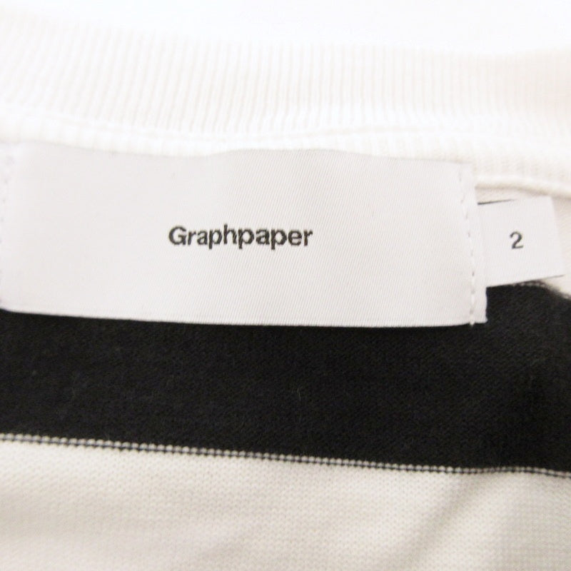 【中古】Graphpaper | グラフペーパー Border S/S Pocket Tee 半袖Tシャツ GM201-70149B サイズ:2