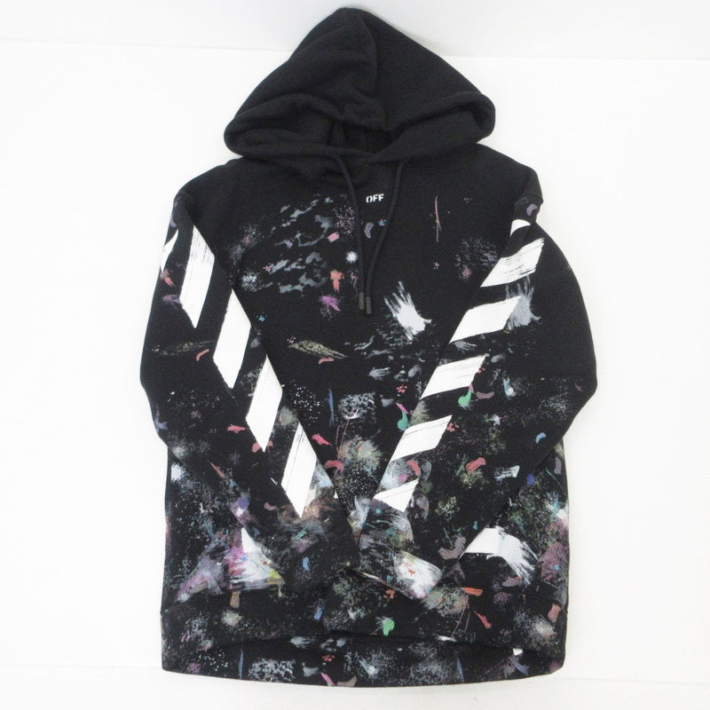 【中古】OFF-WHITE | オフホワイト Diag Galaxy Brushed Over Hoodie パーカー OMBB009G20FLE001 ブラック サイズ:XS