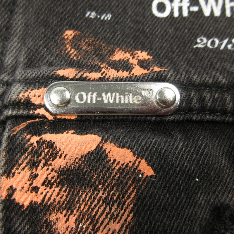 【中古】OFF-WHITE | オフホワイト Vintage Wash Denim Jacket デニム OMYE005F18166141 並行品ユーズド加工 ブラック サイズ:XS