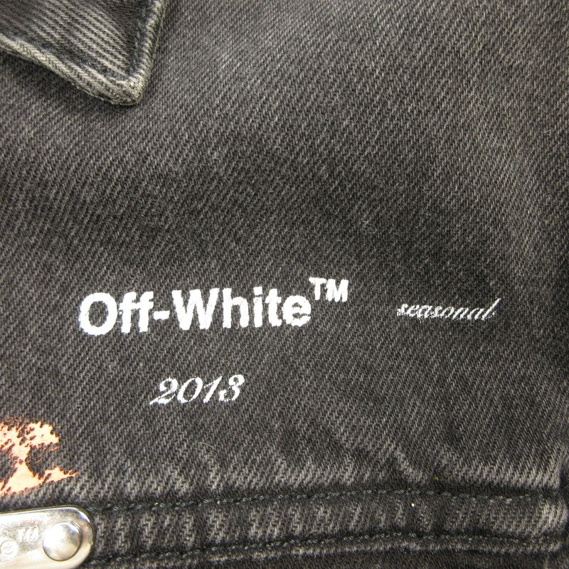 【中古】OFF-WHITE | オフホワイト Vintage Wash Denim Jacket デニム OMYE005F18166141 並行品ユーズド加工 ブラック サイズ:XS