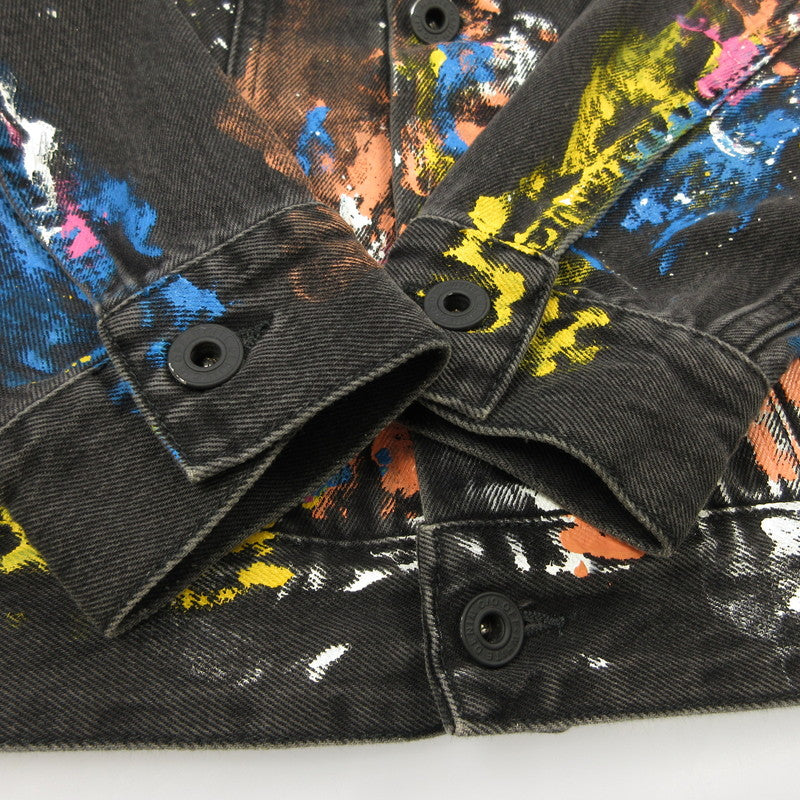 【中古】OFF-WHITE | オフホワイト Vintage Wash Denim Jacket デニム OMYE005F18166141 並行品ユーズド加工 ブラック サイズ:XS