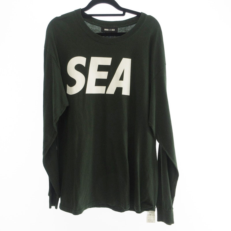 【中古】WIND AND SEA | ウィンダンシーウインダンシー SEA L/S T-SHIRT 長袖Tシャツ WDS-SEA-04 グリーン サイズ:L