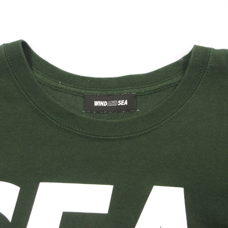【中古】WIND AND SEA | ウィンダンシーウインダンシー SEA L/S T-SHIRT 長袖Tシャツ WDS-SEA-04 グリーン サイズ:L