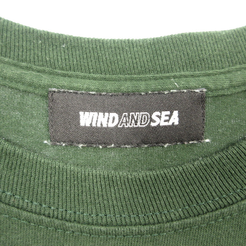 【中古】WIND AND SEA | ウィンダンシーウインダンシー SEA L/S T-SHIRT 長袖Tシャツ WDS-SEA-04 グリーン サイズ:L