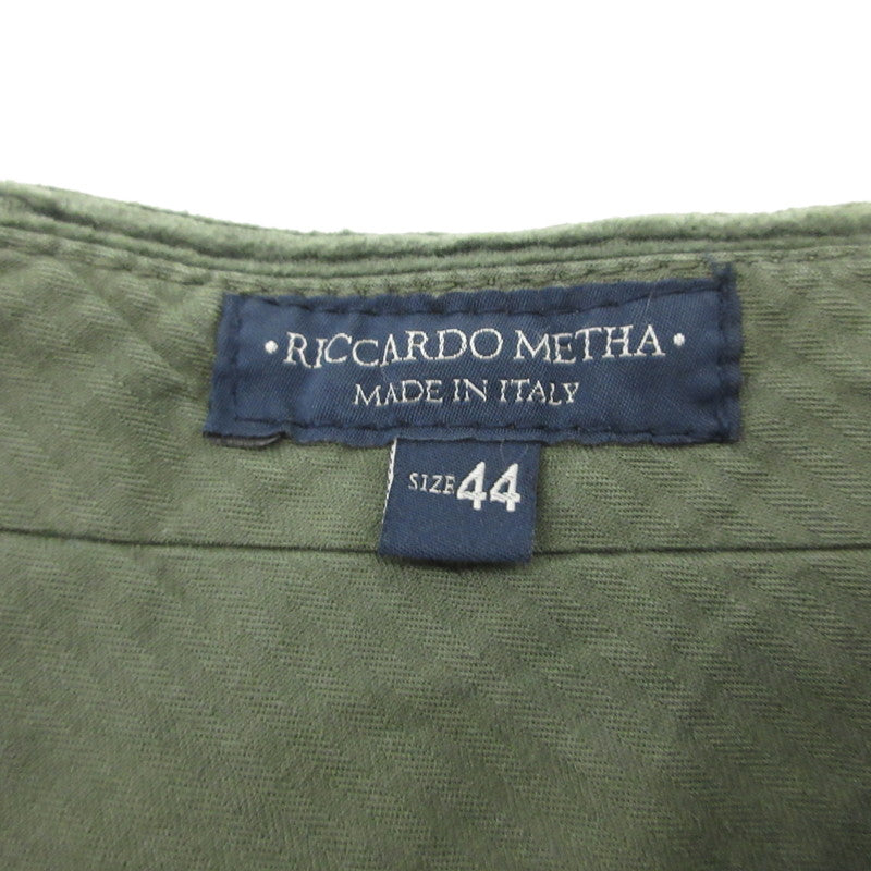 【中古】RICCARDO METHA | リカルドメサ 1TUCK WIDE PANTS 8walle CORDUROY SOLID パンツ RM212CD14011 オリーブ サイズ:44