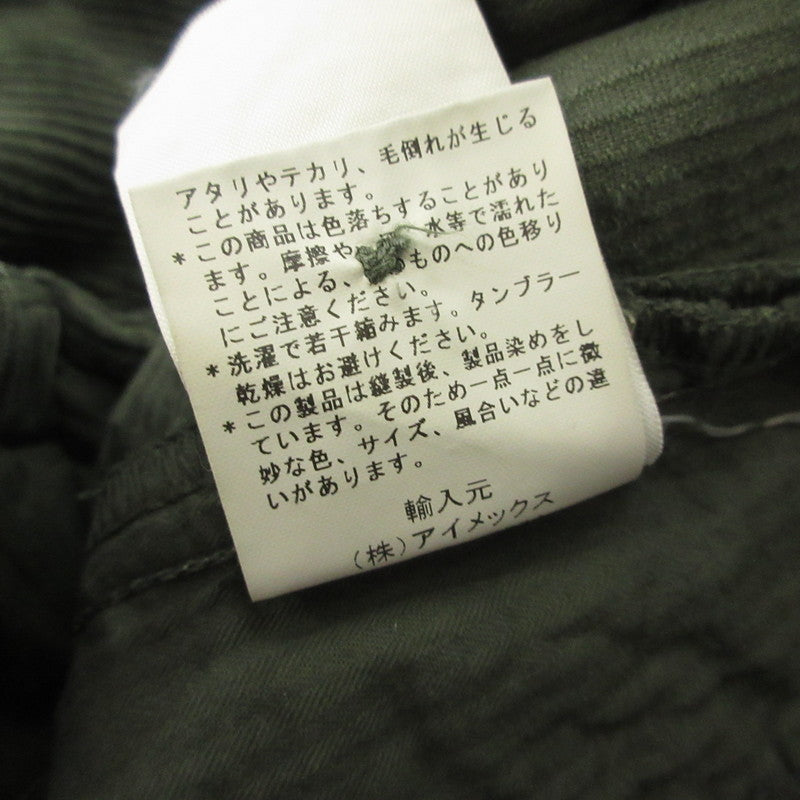 【中古】RICCARDO METHA | リカルドメサ 1TUCK WIDE PANTS 8walle CORDUROY SOLID パンツ RM212CD14011 オリーブ サイズ:44