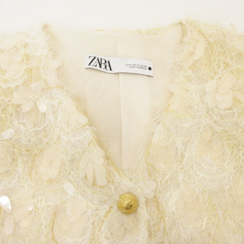 【中古】ZARA | ザラ スパンコール その他アウター 2424/156/733 ベージュ サイズ:M