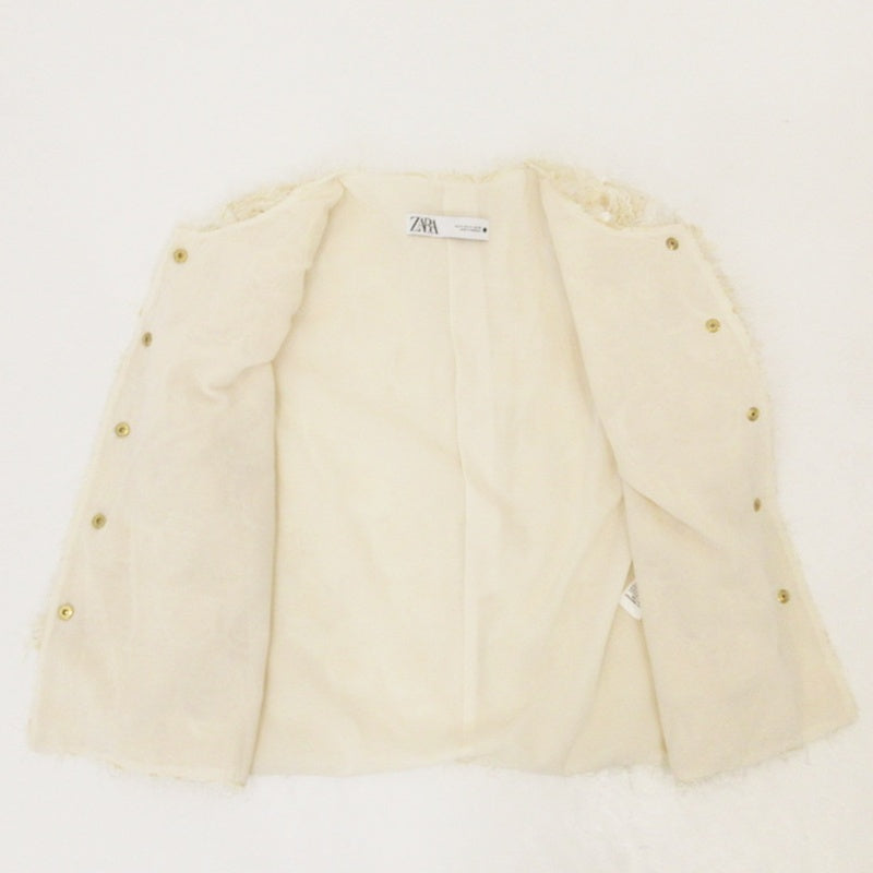 【中古】ZARA | ザラ スパンコール その他アウター 2424/156/733 ベージュ サイズ:M