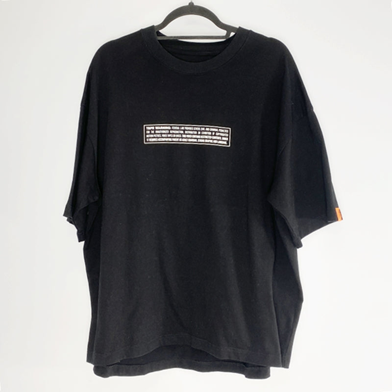 【中古】TIGHTBOOTH PRODUCTION | タイトブースプロダクション WARNING T-SHIRT 半袖Tシャツ ブラック サイズ:L