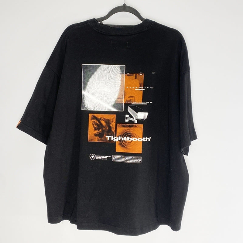 【中古】TIGHTBOOTH PRODUCTION | タイトブースプロダクション WARNING T-SHIRT 半袖Tシャツ ブラック サイズ:L