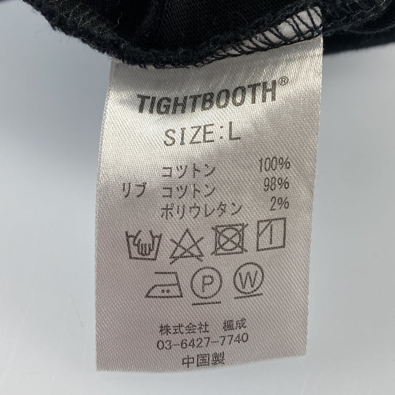 【中古】TIGHTBOOTH PRODUCTION | タイトブースプロダクション WARNING T-SHIRT 半袖Tシャツ ブラック サイズ:L
