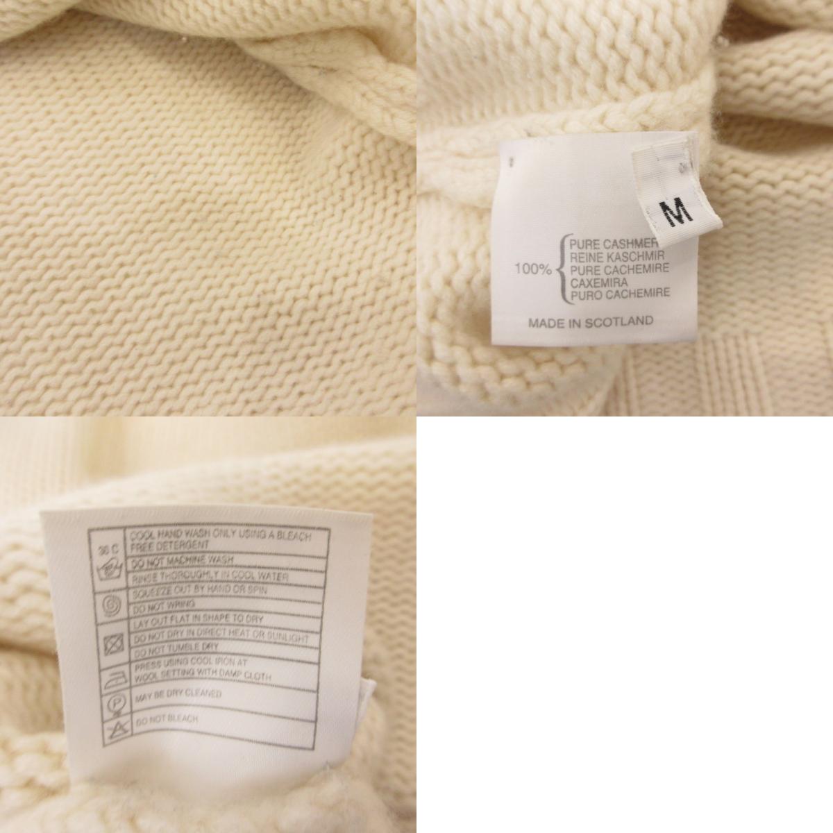 【中古】 Vネックカシミヤニット セーター アイボリー サイズ:M