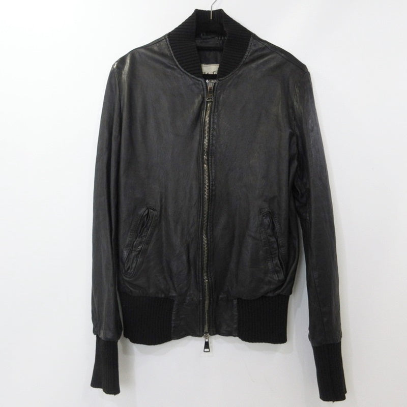 【中古】GIORGIO BRATO | ジョルジオブラット MA-1 レザー GU17F5214 ブラック サイズ:46