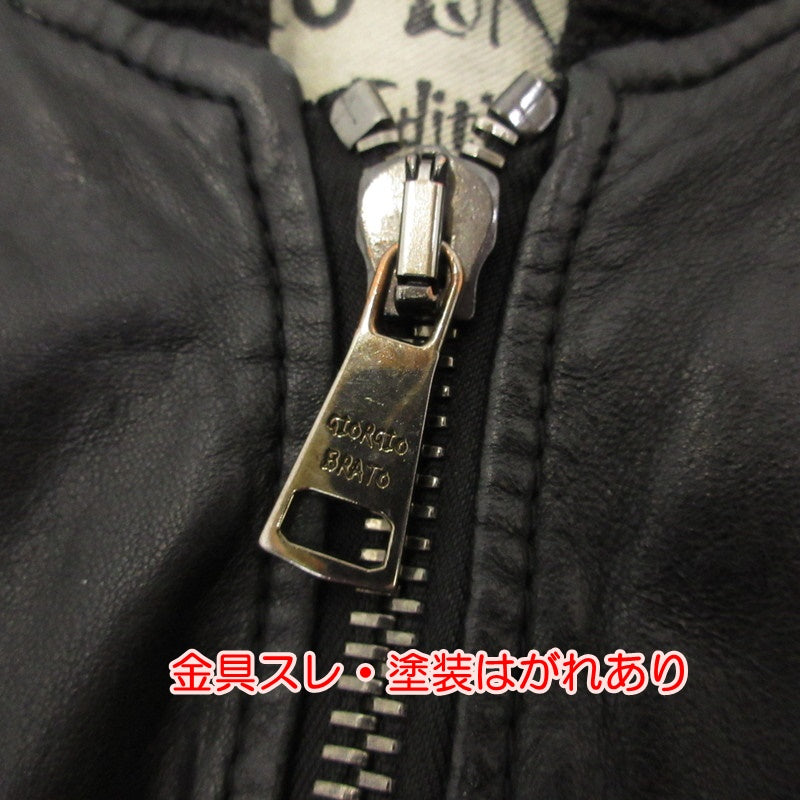 【中古】GIORGIO BRATO | ジョルジオブラット MA-1 レザー GU17F5214 ブラック サイズ:46