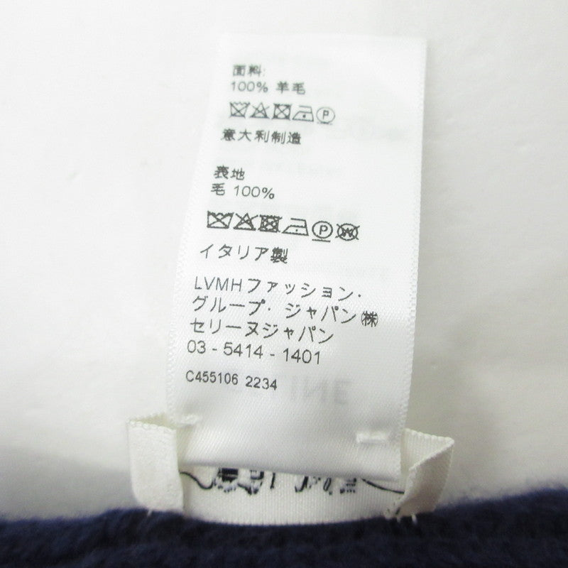 【中古】CELINE | セリーヌ CELINEパッチリブ編みウール マフラー 2AH34423P ネイビー