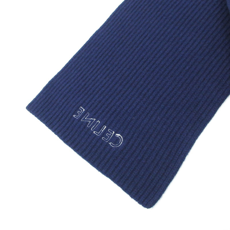 【中古】CELINE | セリーヌ CELINEパッチリブ編みウール マフラー 2AH34423P ネイビー