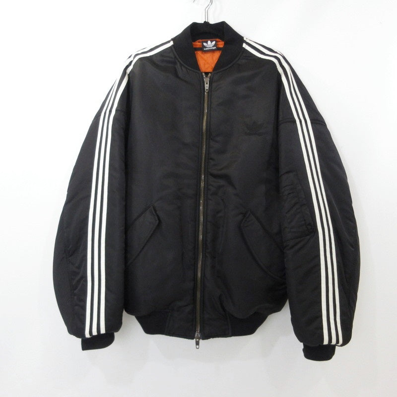 【中古】BALENCIAGA | バレンシアガ SIDE LINE BOMBER JACKET ミリタリーコート 725335 TN027 ブラック サイズ:44