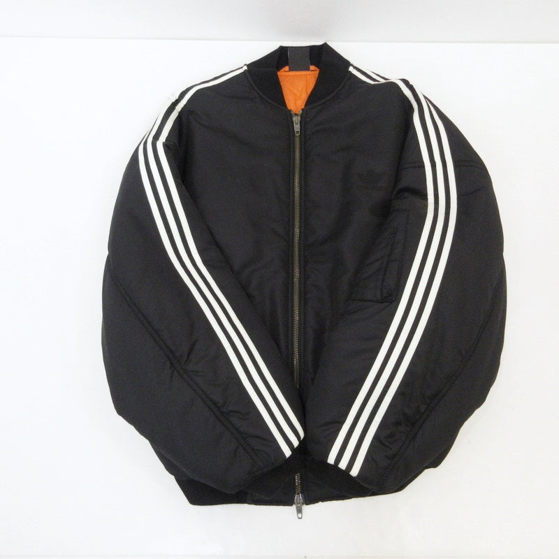 【中古】BALENCIAGA | バレンシアガ SIDE LINE BOMBER JACKET ミリタリーコート 725335 TN027 ブラック サイズ:44