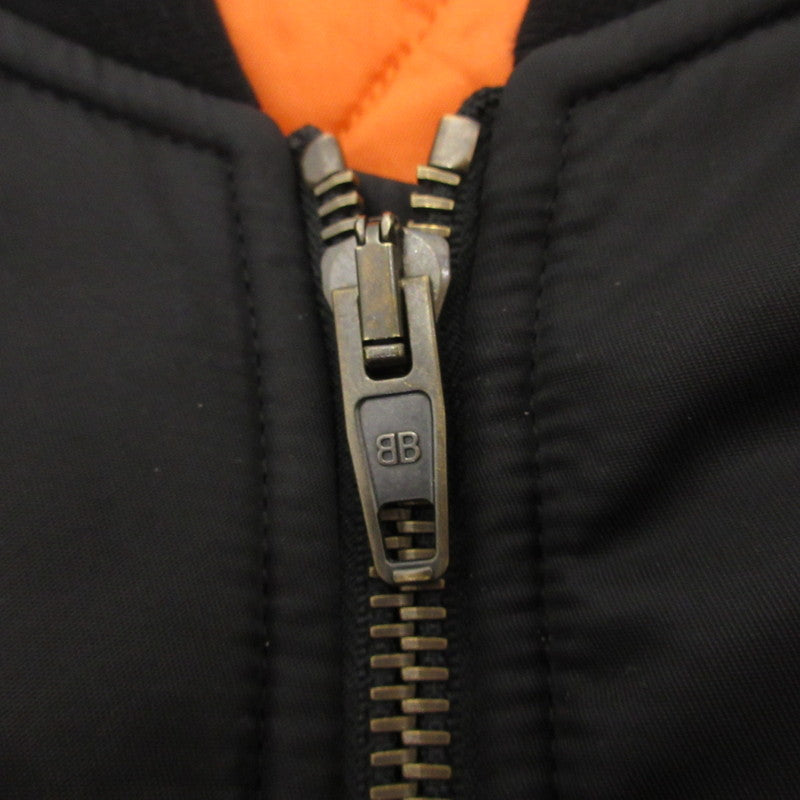【中古】BALENCIAGA | バレンシアガ SIDE LINE BOMBER JACKET ミリタリーコート 725335 TN027 ブラック サイズ:44