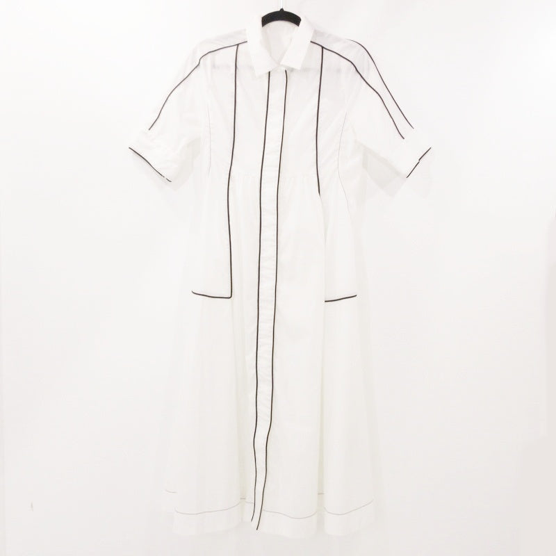 【中古】furfur | ファーファー パイピングシャツワンピース ワンピース RWFO222019 2022S/S サイズ:F ホワイト