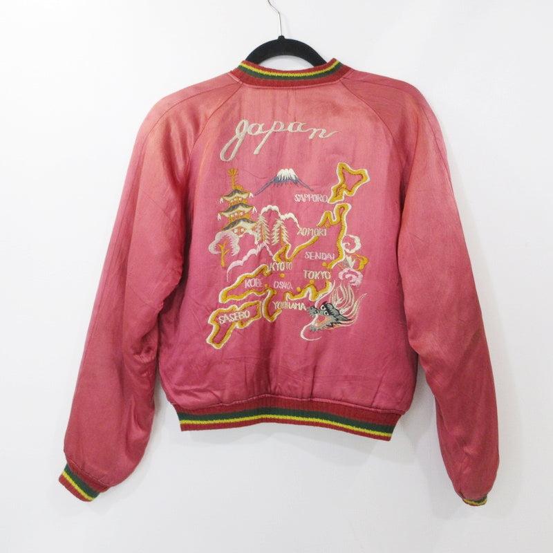【中古】VINTAGE衣料 | ヴィンテージイリョウ TTSジッパー/日本地図×虎 スーベニアジャケット - サイズ:S