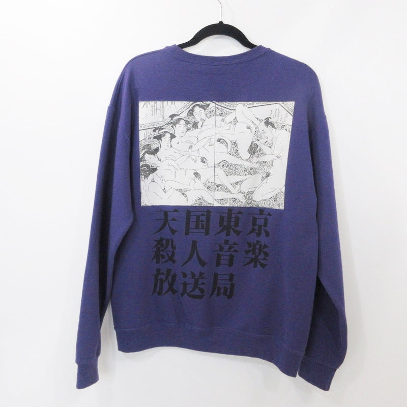 【中古】WACKOMARIA | ワコマリア 天国東京 春画浮世絵 CREW NECK SWEAT SHIRT スウェット 19FW-WMC-SS225 パープル サイズ:M